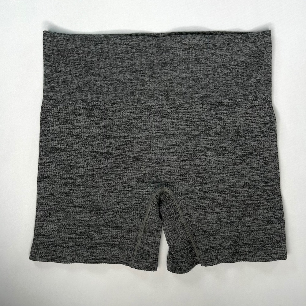 Colsie Womens Gray Heathered Ribbed Seamless Lounge Shorts High Waisted Size M